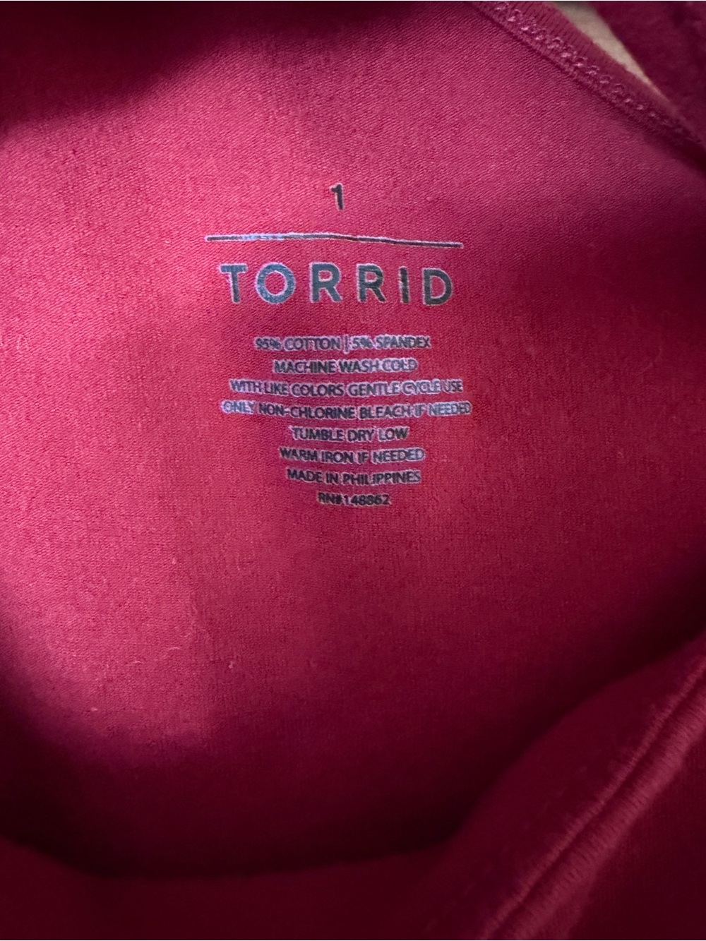 TORRID One Shoulder Top in burgundy size 1x - Picture 3 of 4